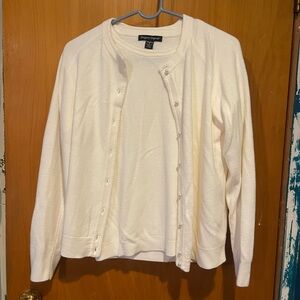 Vintage Designers Originals 2-Piece Sweater Set – White Knit Cardigan & Shell